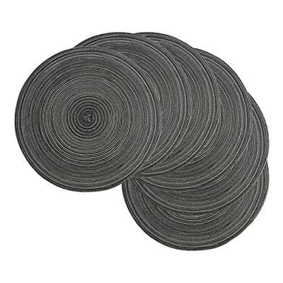 famibay Round Placemats, Round Braided Place Mats for Dining Table Heat Table 15
