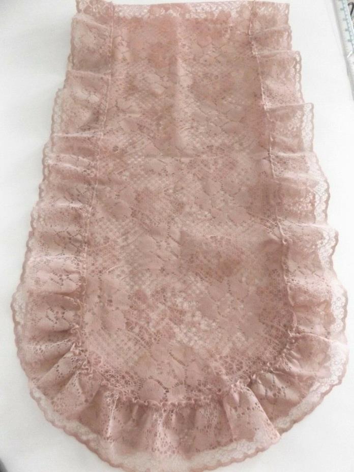 PINK  LACE TABLE RUNNER~13 1/4