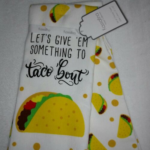 Kassafina Valentine RARE TACO kitchen towels set