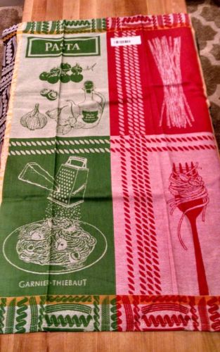 Garnier Thiebaut Kitchen Towel Italian Pasta Theme Made in France...Abbondanza!!