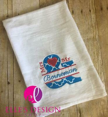 Mr. & Mrs. Ampersand Embroidered Flour Sack Towel