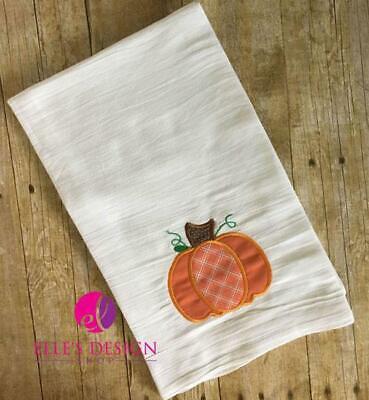 Applique  Embroidered Pumpkin Flour Sack Towel