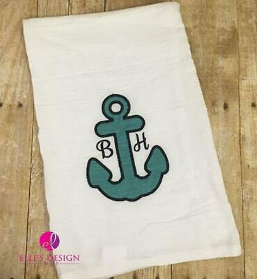 Anchor Applique Monnogrammed Flour Sack Towel