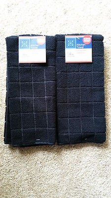 Kitchen Towels BLACK 2 EA 15x25 Extra Heavy Weight Bar Mop Rag Microfiber 2 NEW