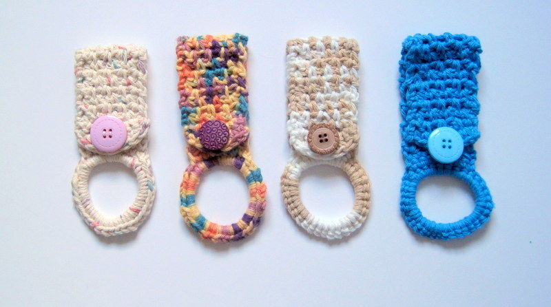 LOT 3 Four Hand Crochet Towel - Ring Holder Toppers kitchen; bath; garage; Gift?