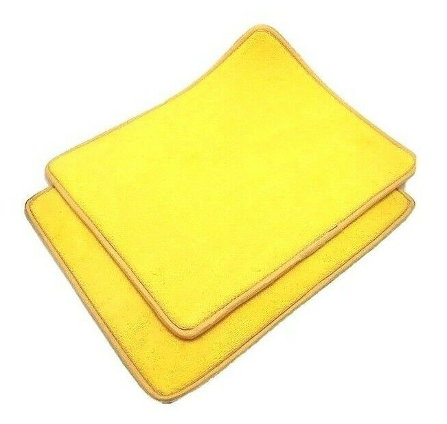 Microfiber Dish Drying Mat 18-Inches by 14.5-Inches Yellow Washable (2-pack)