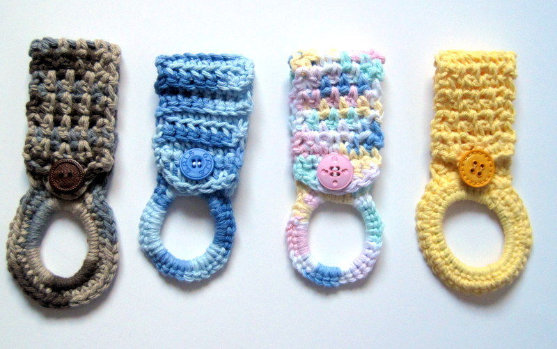 LOT 2 Four Hand Crochet Towel - Ring Holder Toppers kitchen; bath; garage; Gift?