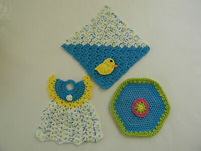 oh JOY! Easter Handmade Crochet Dishcloths Cotton 