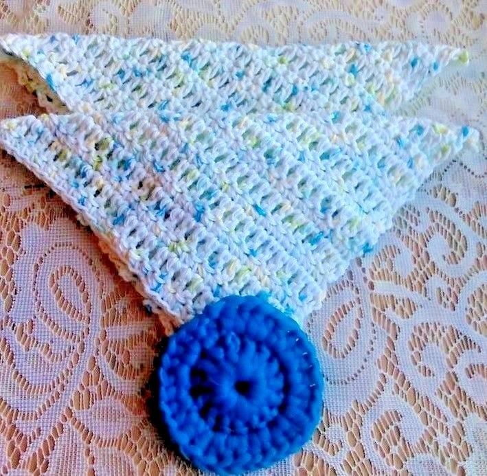 2 Cotton Crocheted Dish Cloths 81/2