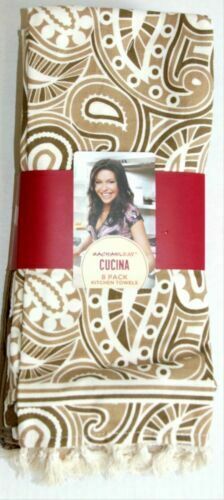 Rachael Ray Cucina Kitchen Dish Towels Set (Tan/Cream) Cotton 16