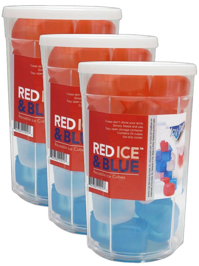 Red Ice & Blue 3 Pack - Reusable Ice cubes