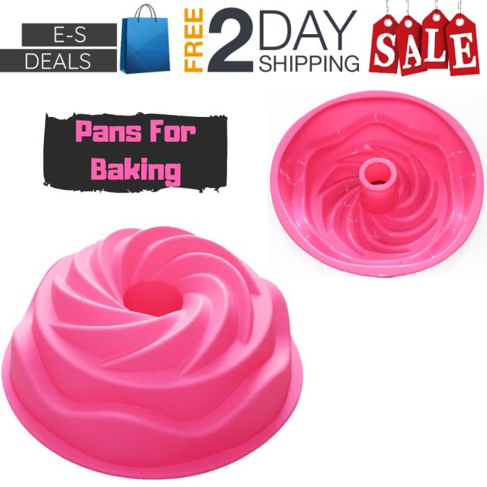 Eses Pans For Baking Nonstick Silicone Bread Gelatin Large Jello Cake 8