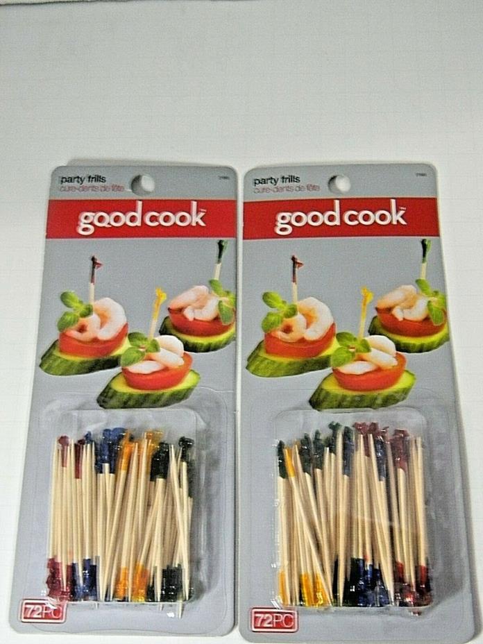 Good Cook Party Frill Cocktail Toothpicks , 2 packs of 72 each (144 total)
