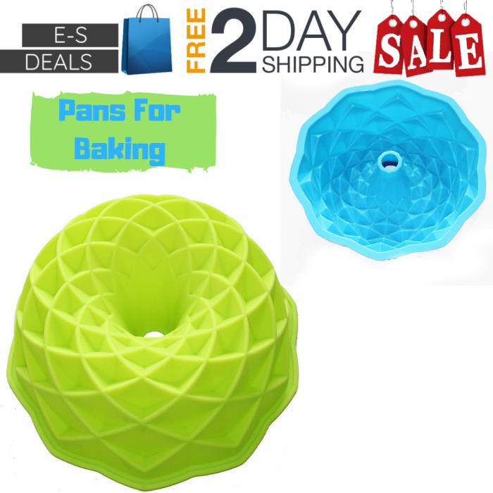 Eses Pans For Baking Nonstick Silicone Bread Gelatin Large Jello Cake 8.3