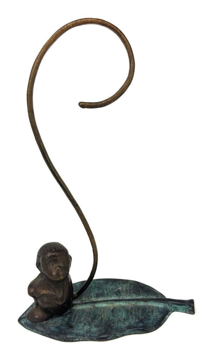 Vintage Monkey Tail Banana Holder Brass Copper 12” Fruit Holder Display