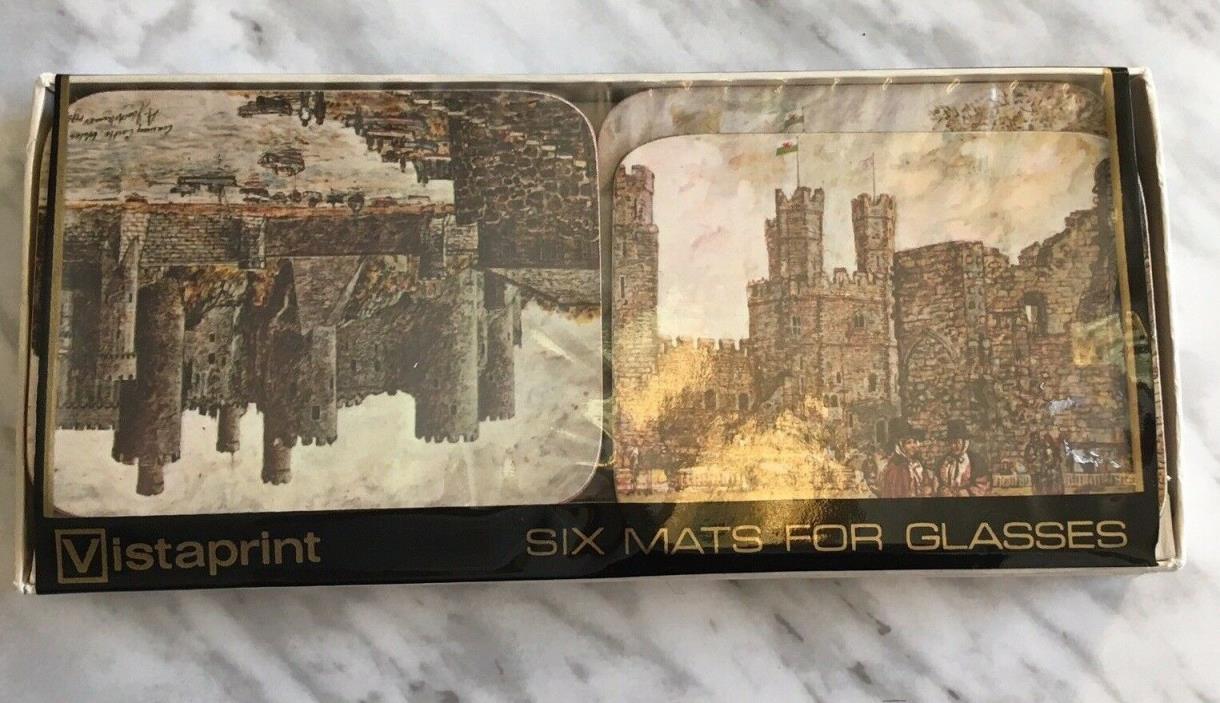 Vistaprint Six Mats For Glasses Made in England Cork Lined