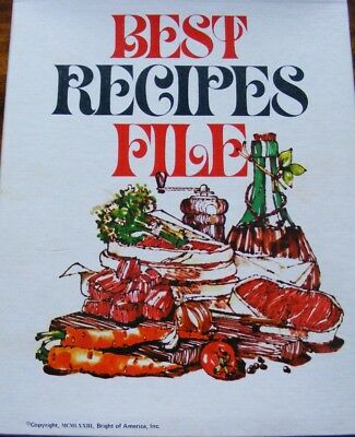 Vintage Best Recipes File Binder Folder Holder Book Mid Century Illus. Unused