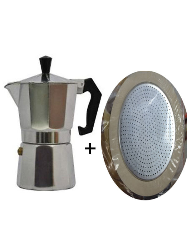 1 cup Stove top Espresso cuban coffee Maker pot +1 gasket & filter extra.