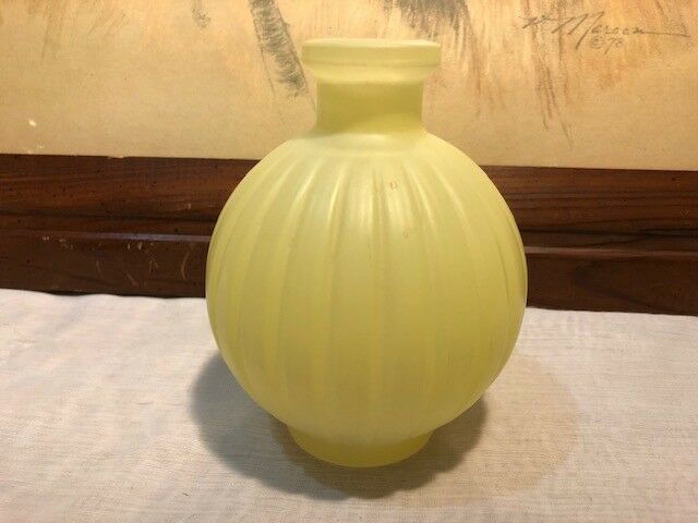 Hand Crafted Decorative Bottle ~ BEAUTIFUL Soft Yellow Ribbed Glass