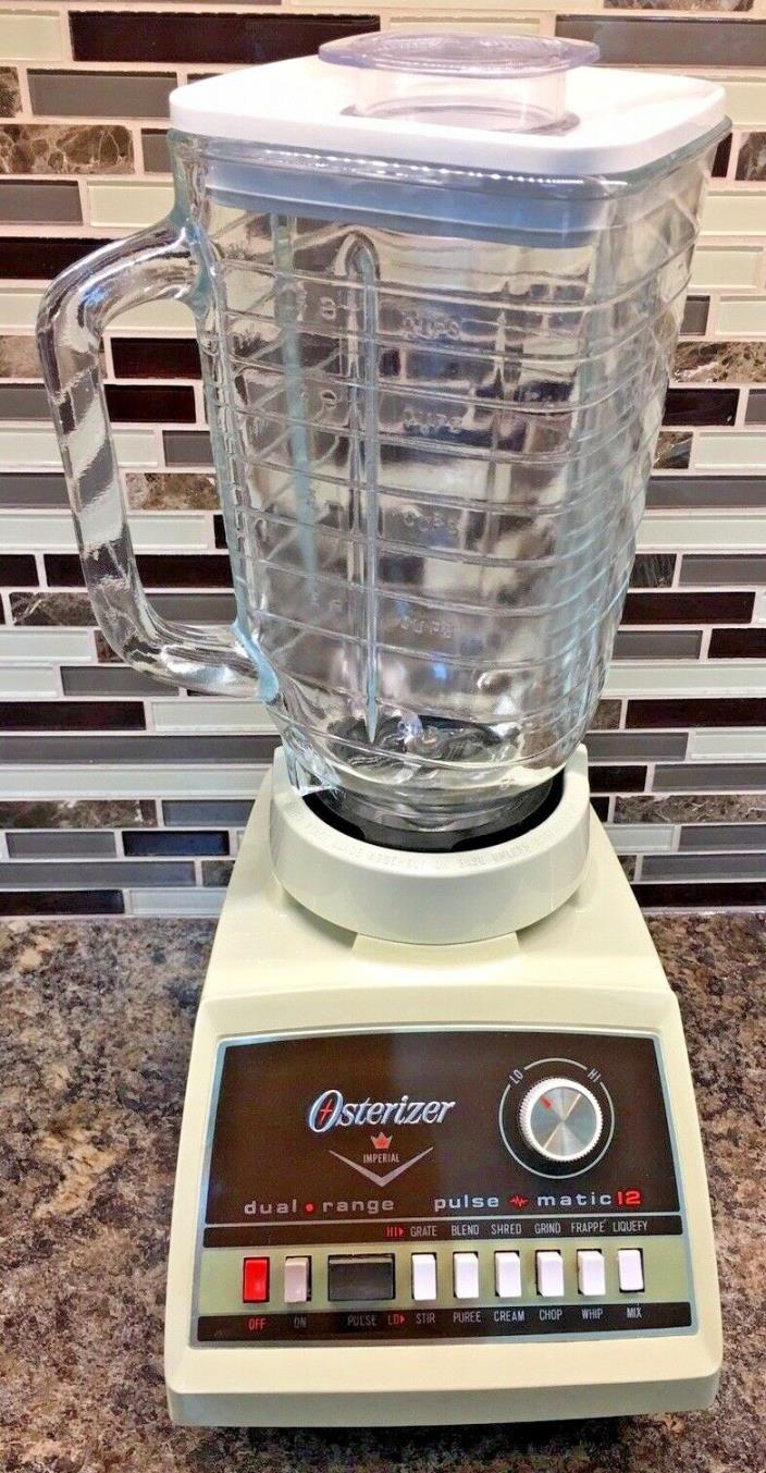 Vintage Osterizer Yellow  Dual Range Pulse-Matic12 Speed Oster Blender 862-06B