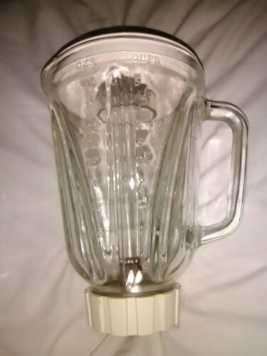 Vintage Hamilton Beach Scovill Glass Blender Jar 5 Cup With Spout Complete