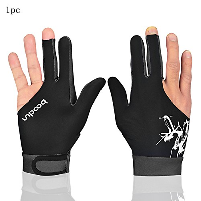 Elastic Lycra 3 Fingers Billiard Glove Pool Snooker Left & Right Hand Large