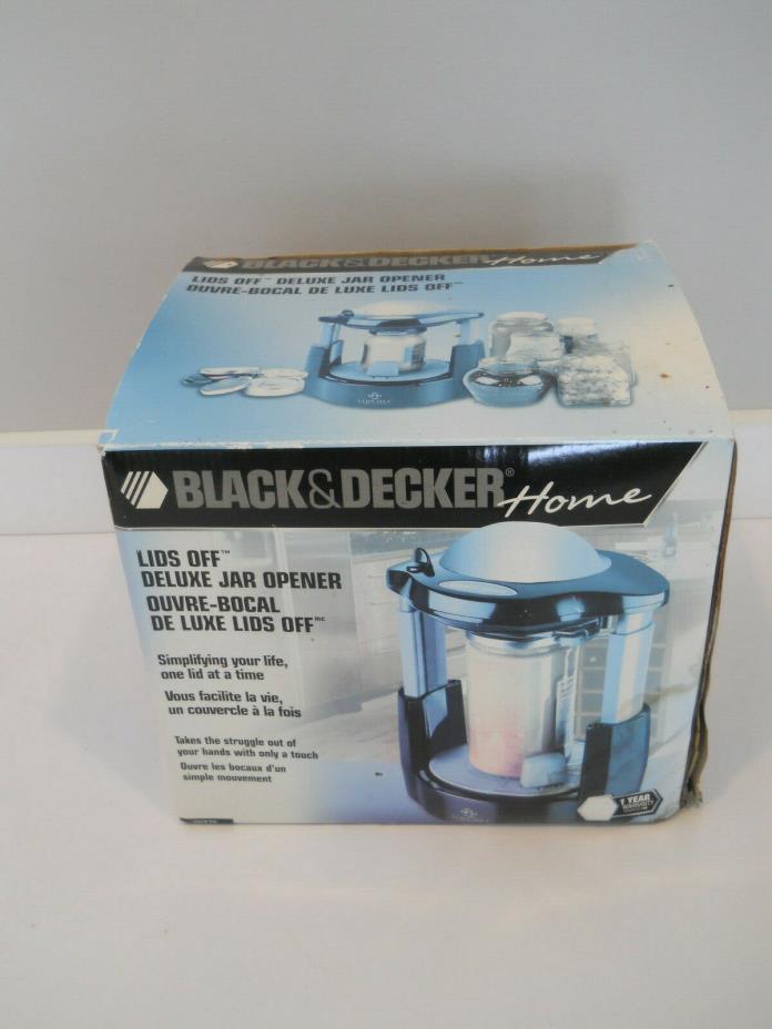 Black & Decker Home Lids Off Deluxe Jar Opener JW275 Black NIB