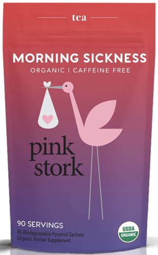 Pink Stork Morning Sickness Tea: Ginger-Peach, USDA Organic Loose Leaf Herbs in