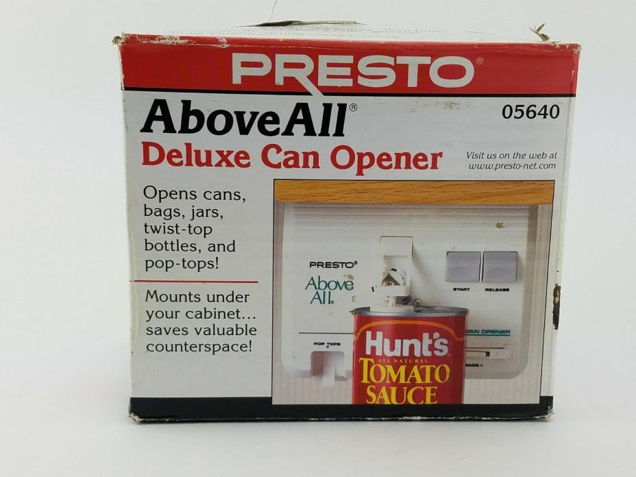Presto Above All Deluxe Can Opener Automatic Under Cabinet Model 05640 NEW