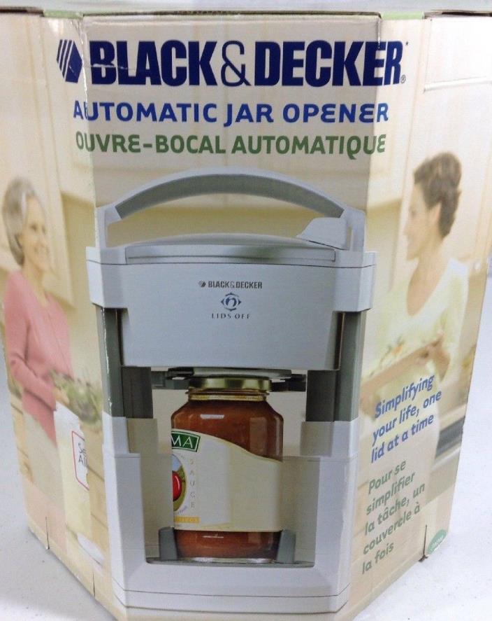 Automatic Jar Opener White Black Decker Lids Off Electric JW200 NEW IN BOX RARE