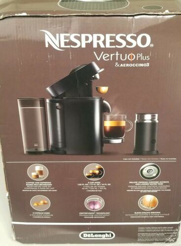 Nespresso VertuoPlus Deluxe Coffee and Espresso Maker by De'Longhi with Black