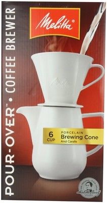 (Pack of 1, 6 Cup Cone with Porcelain Carafe) - Melitta Coffee Maker,