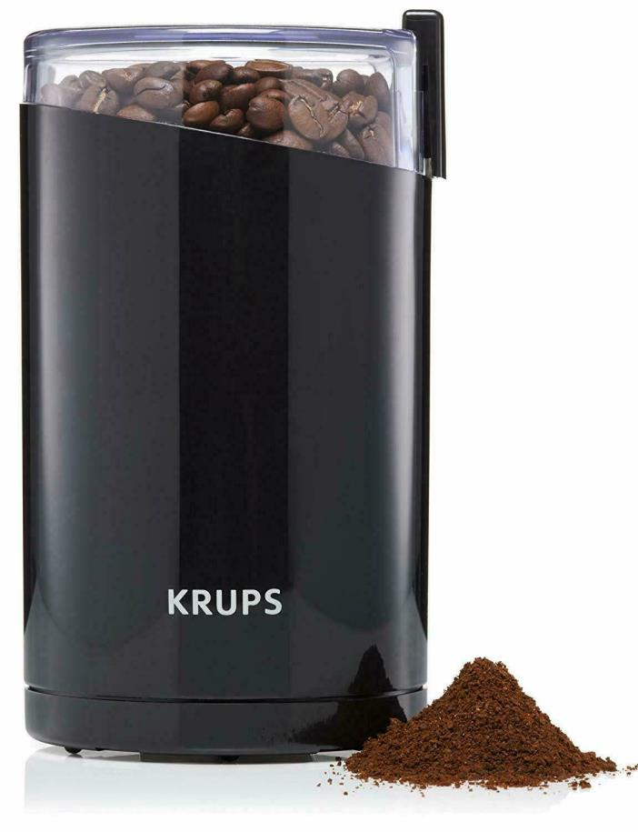 KRUPS F203 Electric Spice and Coffee Grinder, 3-Ounce, Black, Tested, Works