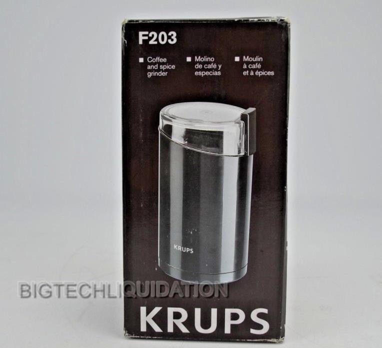 NEW KRUPS F203 Electric Spice and Coffee Grinder w/Stainless Steel Blades #M56