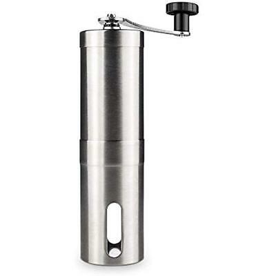 DIGITBLUE Coffee Grinder Manual Conical Burr Mill, Brushed Stainless Steel Shell