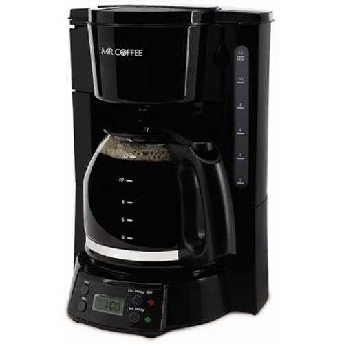 Mr. Coffee Simple Brew 12-Cup Programmable Coffee Maker Black Timer Glass Pot