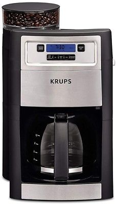 KRUPS Grind and Brew Automatic Coffee Maker, Black 10 Cup Fresh Kitchen Java