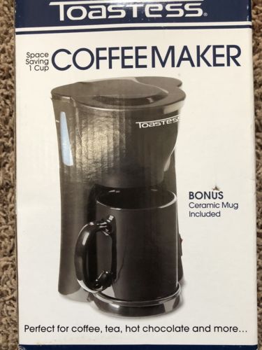 Toastess - Personal-Size 1-Cup Coffee Maker - Black TFC-326 NEW IN BOX
