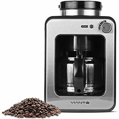 Viante CAF-50 Grind And Brew Coffee Maker With Built Grinder. Bean To Cup Uses 4