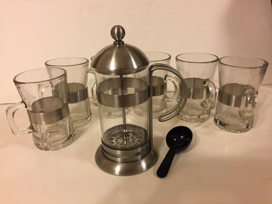 La Cafetiere French Coffee Press and 6 Matching Cups