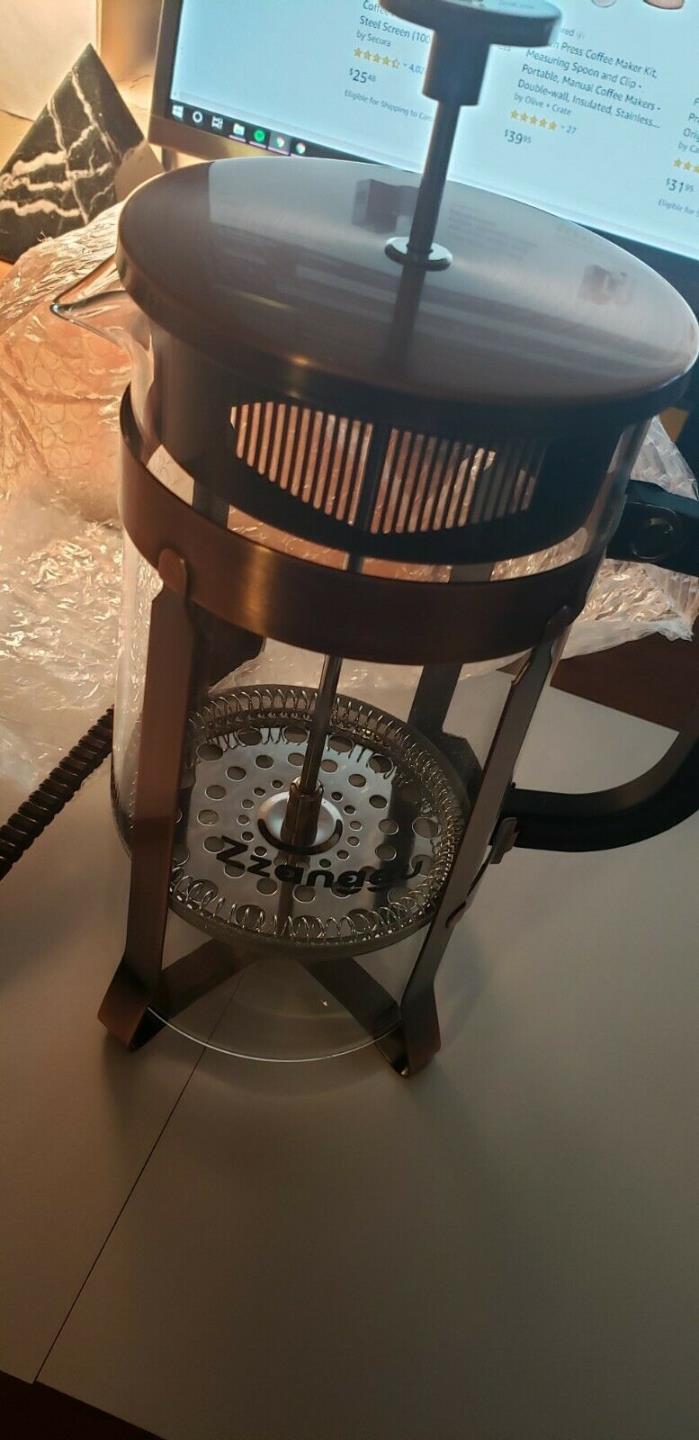 Zzanggu Copper and Glass Aesthetic French Press (34 Ounce)