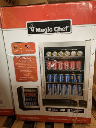 Magic Chef 5.1 Cu. F.t Beverage Cooler Stainless Steel