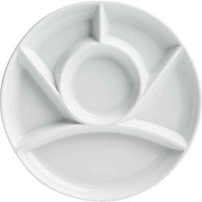 Maison White Stoneware 9 Inch Round Fondue Plates - Set Of 4