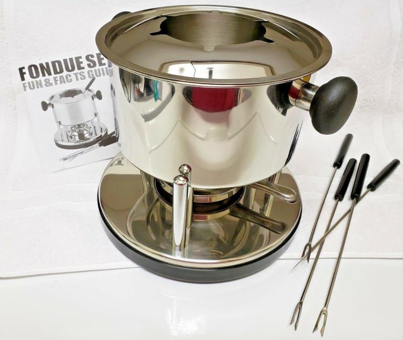 New NIB Tools of the Trade Classic Tabletop Stainless Steel Fondue Set New n Box