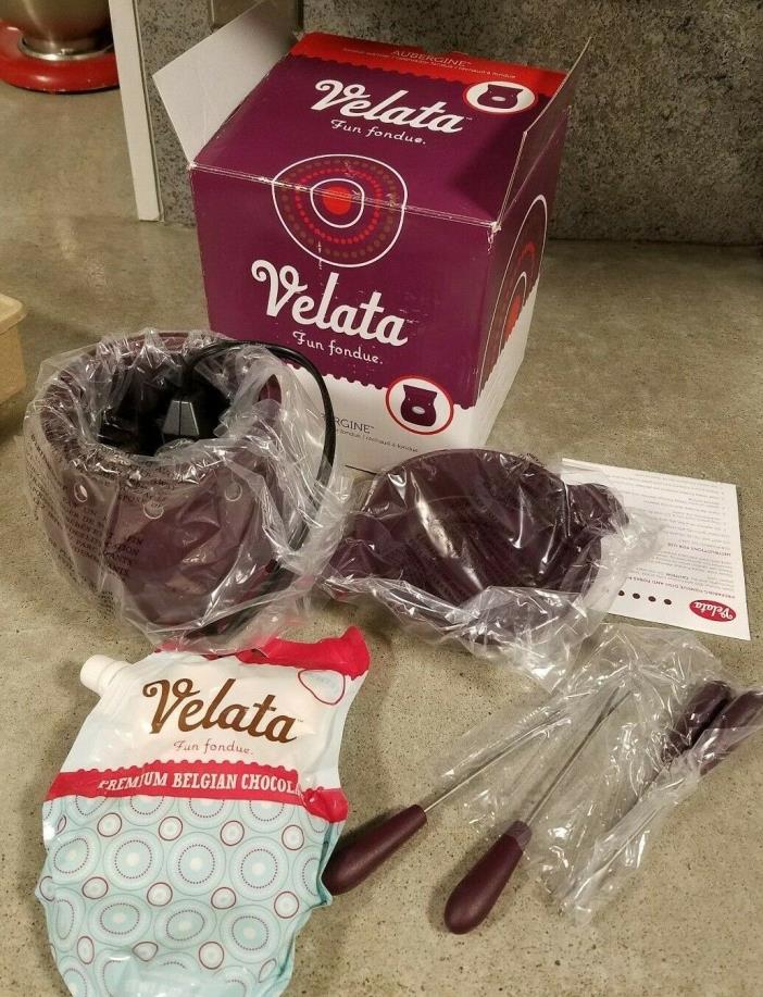 VELATA FONDUE Warmer with Lid SCENTSY AUBERGINE New in Box