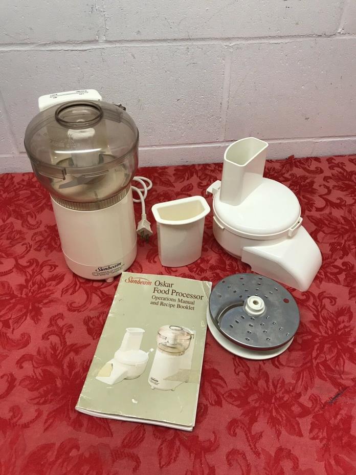 Vtg SUNBEAM OSKAR Food Processor Chopper #14081 W/ Accessories- MADE IN FRANCE