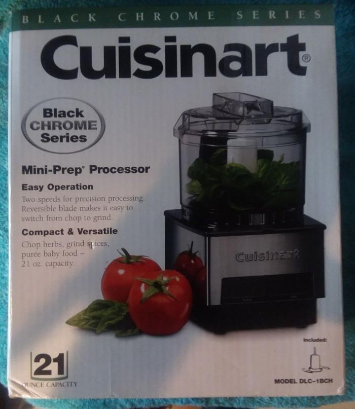 NEW Cuisinart Mini-Prep Food Processor Black Chrome Series 21 Oz DLC-1BCH NIB