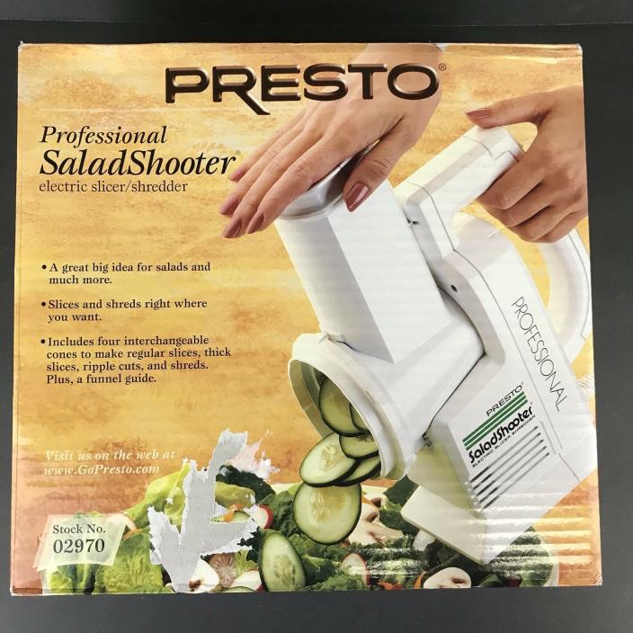 Presto Professional Salad Shooter Electric Slicer Shredder White 02970 Open Box