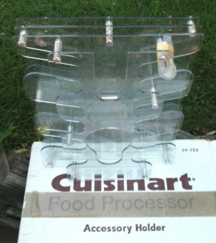 Cuisinart Acrylic Accessory Holder 6 Disks 2 Blades Counter or Wall DLC CFP NIB!