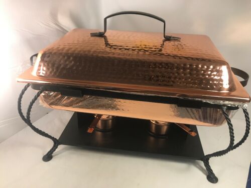 Hubert Expressly Hammered Copper Finish 8 Qt Chafing Dish 21 X 13 X 16 New